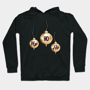 Ho Ho Ho Gold Christmas Ornaments Hoodie